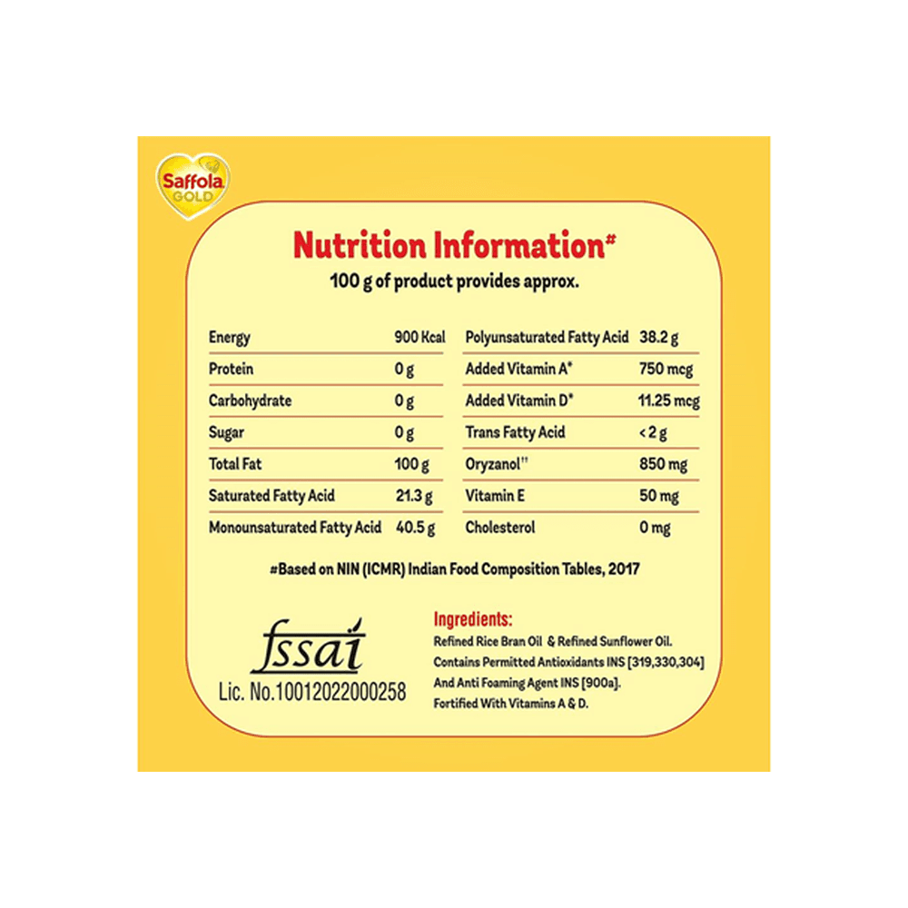 Saffola Gold Refined Cooking Oil Pouch 4