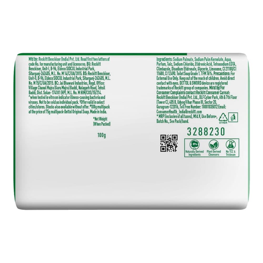 Dettol Original Germ Defence Bathing Soap Bar 3