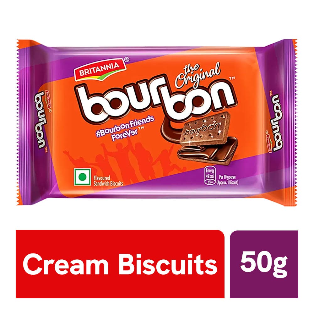 Britannia Bourbon Cream Sandwich Biscuits 50 gm