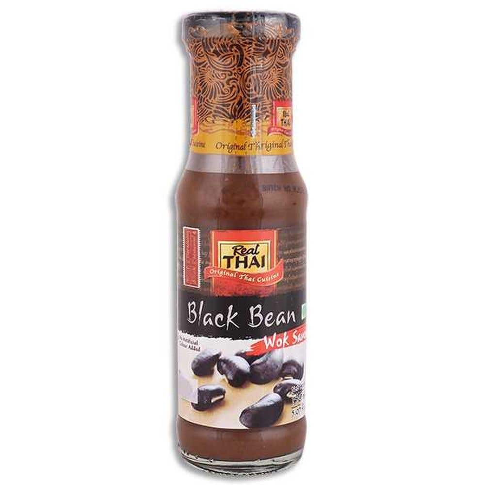 Real Thai Black Bean Wok Sauce Bottle 150Ml