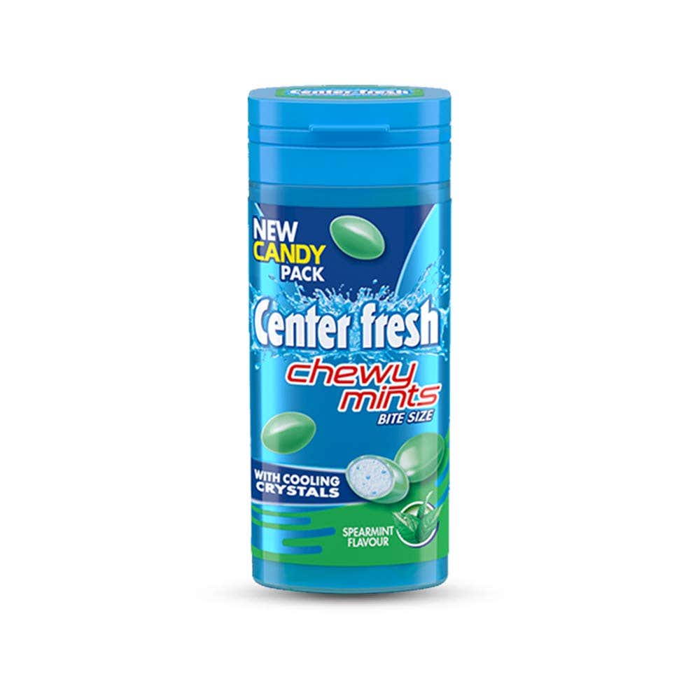 Center Fresh Spearmint Flavour Chewy Mints Candy Pocket Bottle 33G
