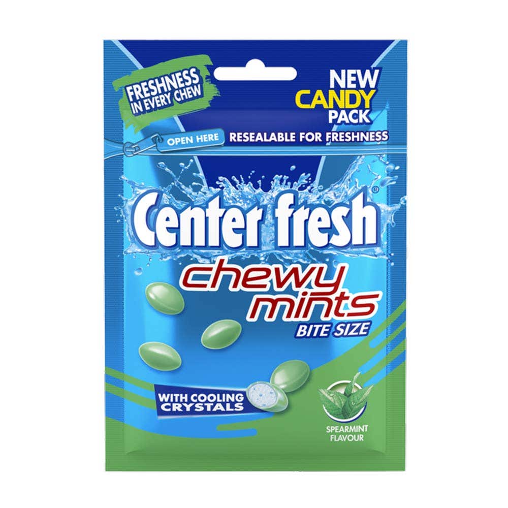 Center Fresh Spearmint Flavour Chewy Mints Candy Pouch 60G